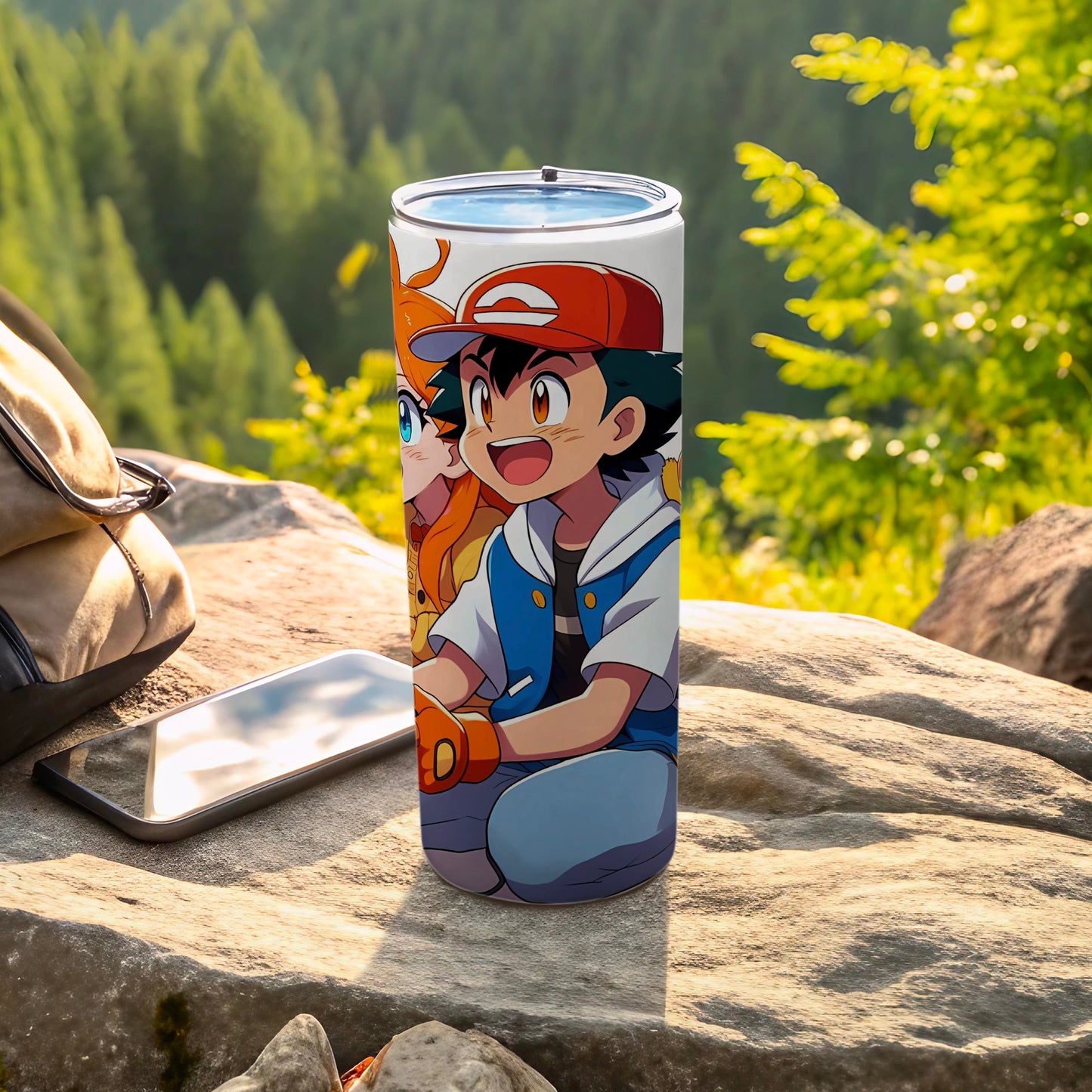 Vibrant Anime Character Travel Tumbler for Outdoor Use