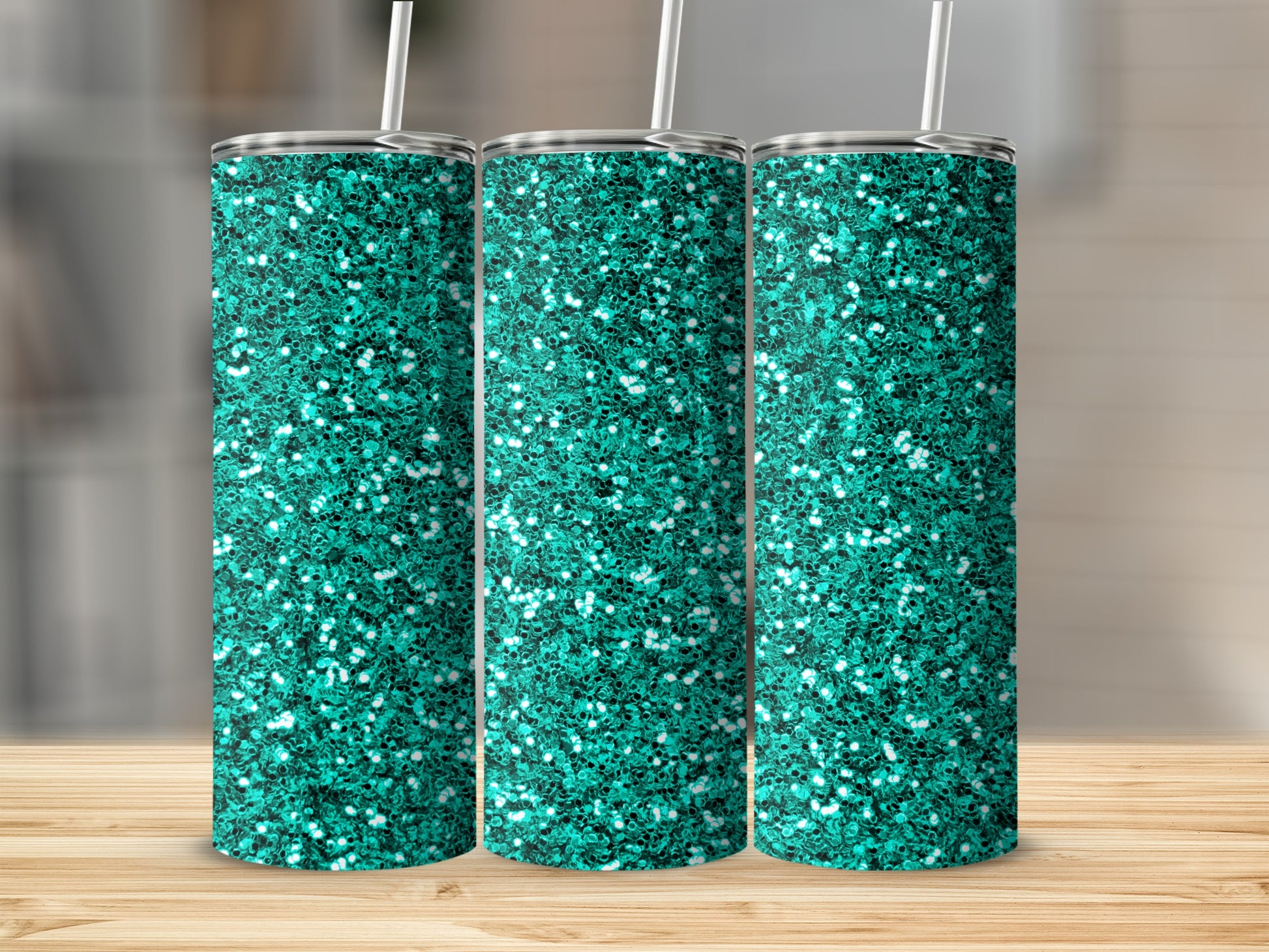 Glittery Green Patterned Tumbler for Everyday Use
