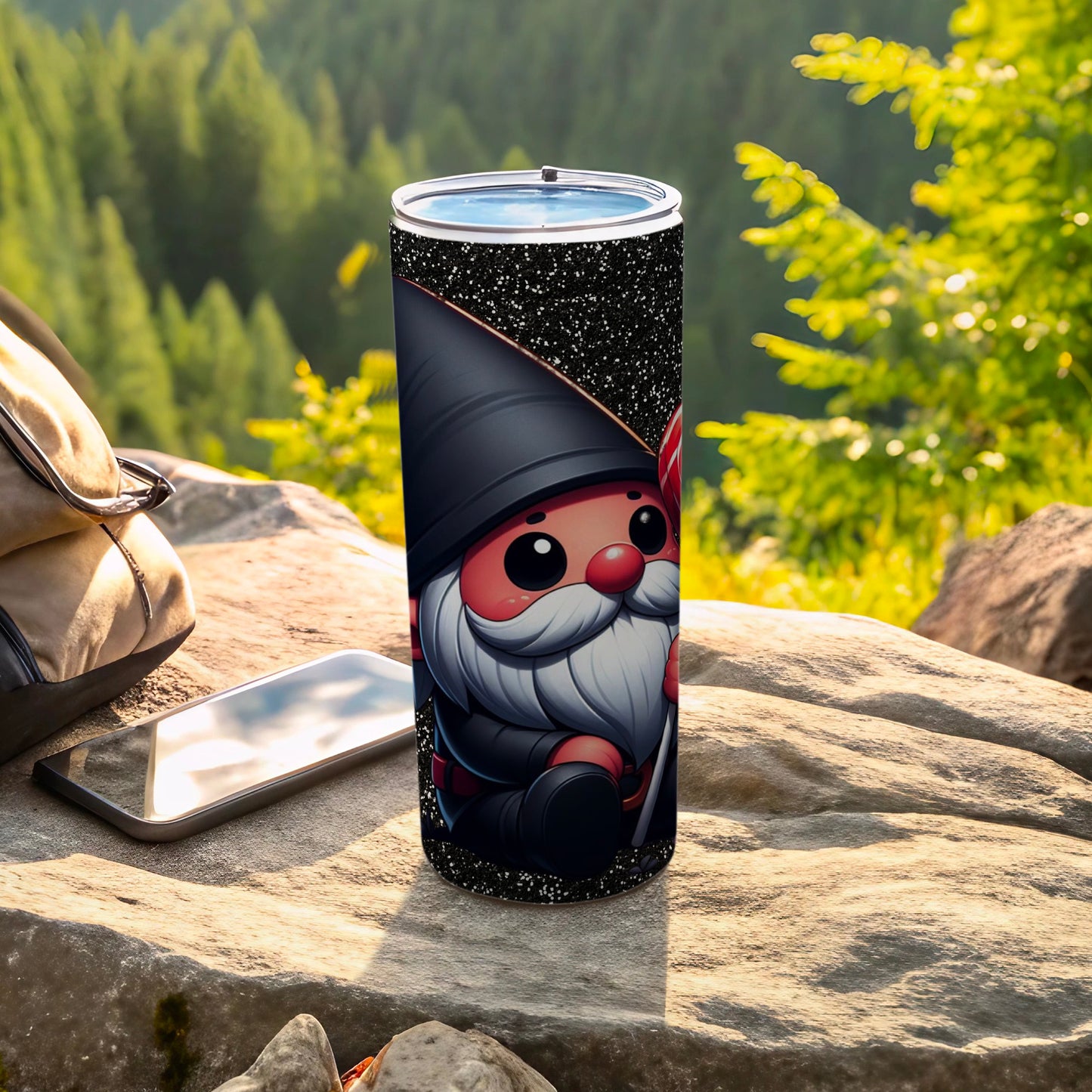 Cute Gnome Design Tumbler for Outdoor Adventures