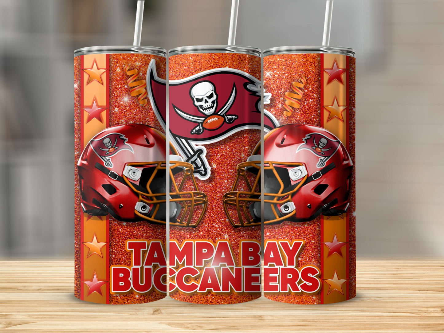 Tampa Bay Buccaneers Helmets Skull Swords Design Tumblers