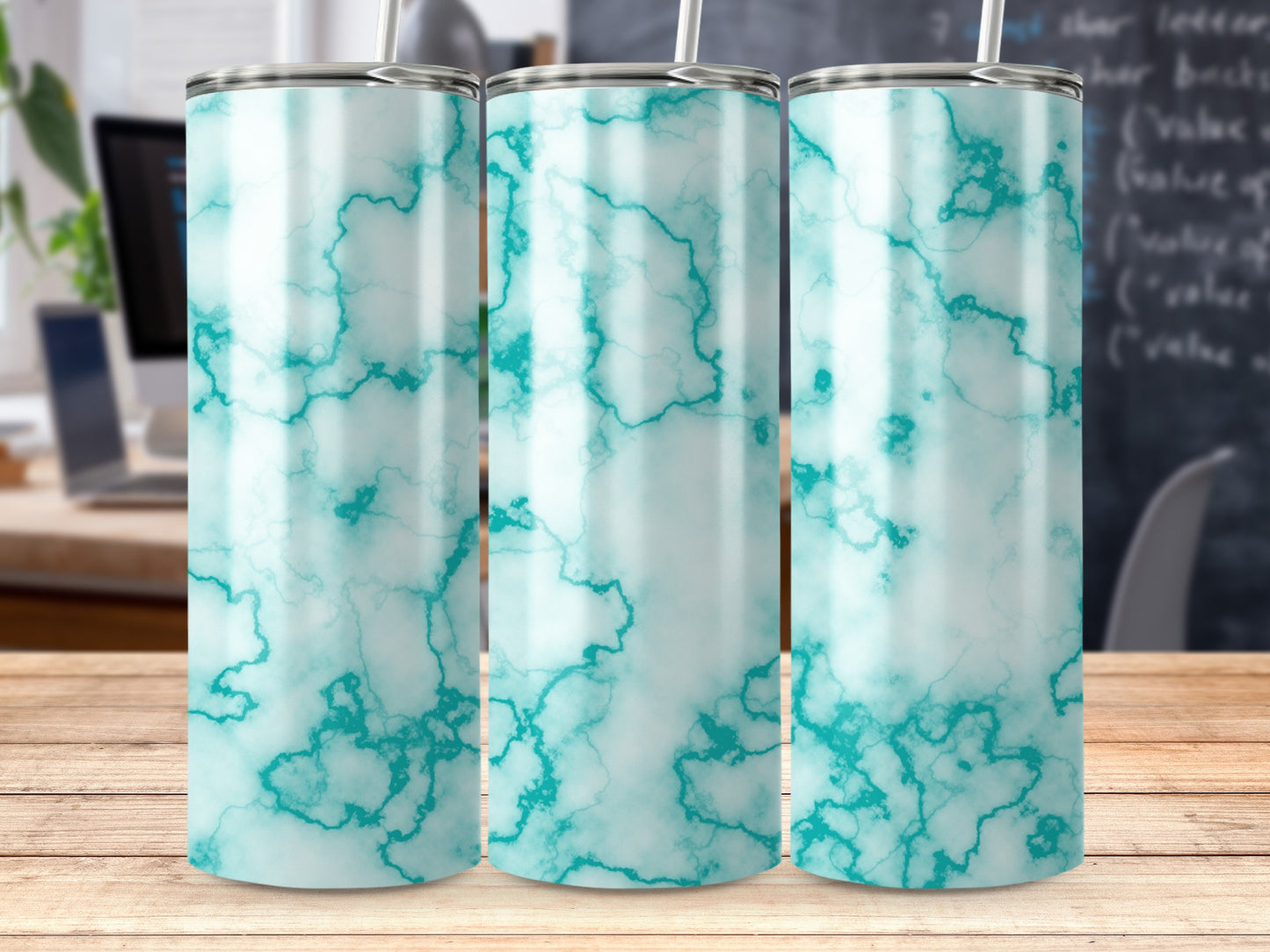 Aqua Blue Marble Swirl Design Tumbler product type