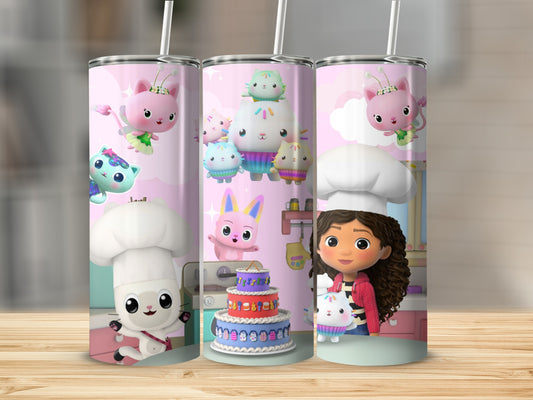 Adorable Chef Cat and Cute Character Tumbler