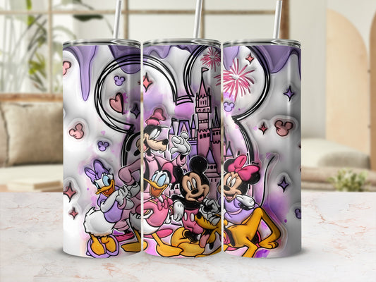 Disney Characters in Front of Castle Design Tumbler