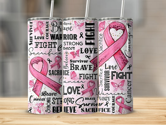 Breast Cancer Awareness Pink Ribbon Tumbler Product
