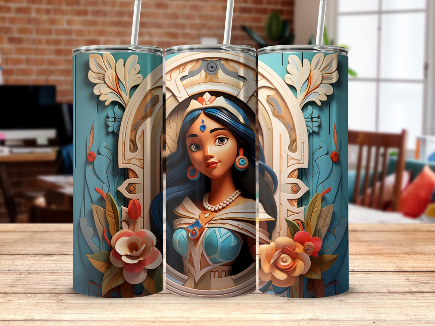 Beautifully Detailed Floral Themed Tumbler Design