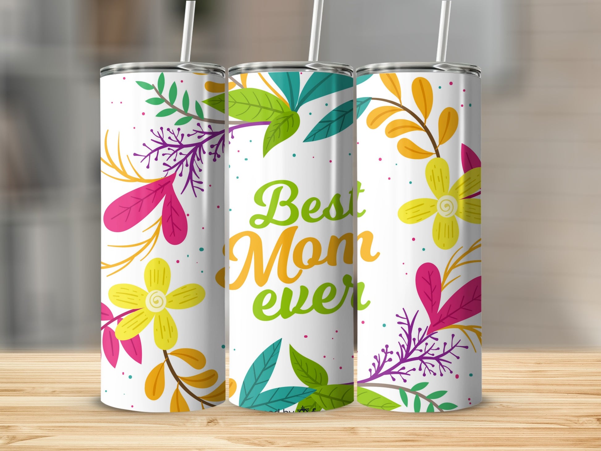 Best Mom Ever Floral Design Tumbler for Mother's Day