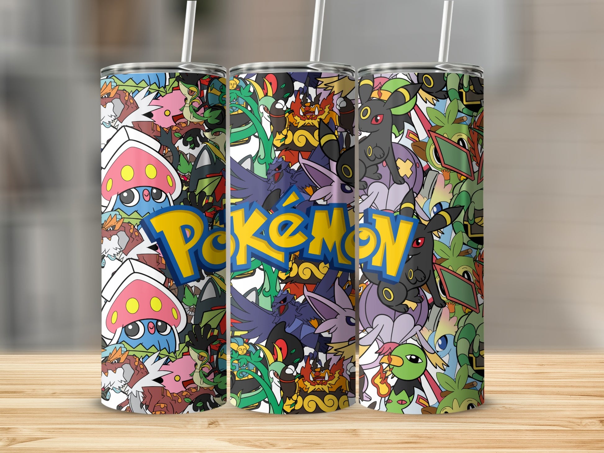 Colorful Pokémon Character Pattern Stainless Steel Tumbler