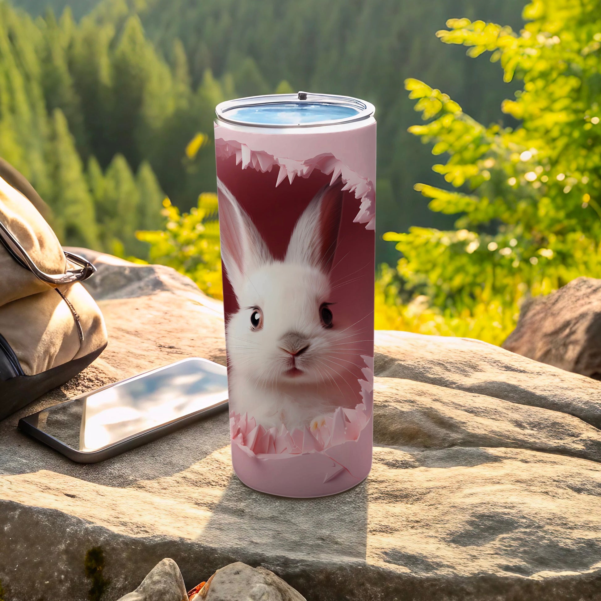 Cute Bunny Design Travel Mug  Ideal for Outdoor Adventures