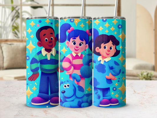 Colorful Cartoon Characters Tumbler Set With Straw