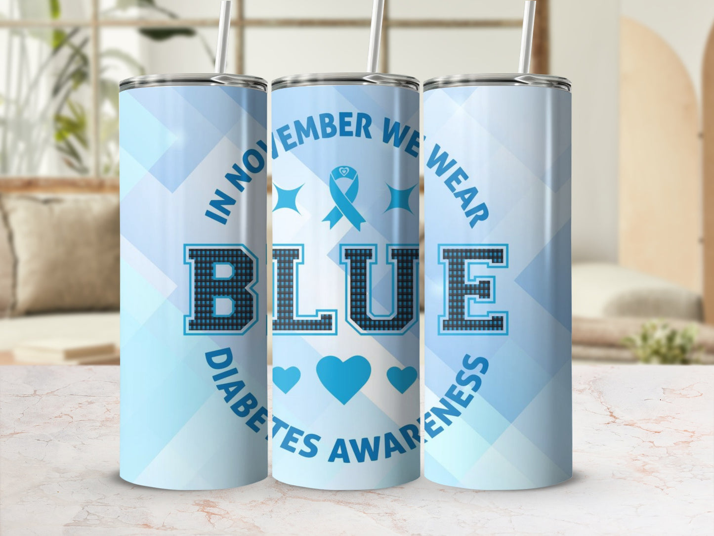 In November We Wear Blue Diabetes Awareness Tumbler