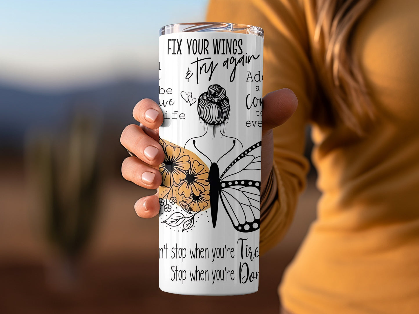 Inspirational Butterfly Design Insulated Tumbler