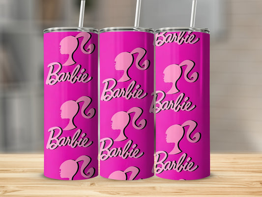 Barbie Silhouette Pattern in Pink Shades Tumblers