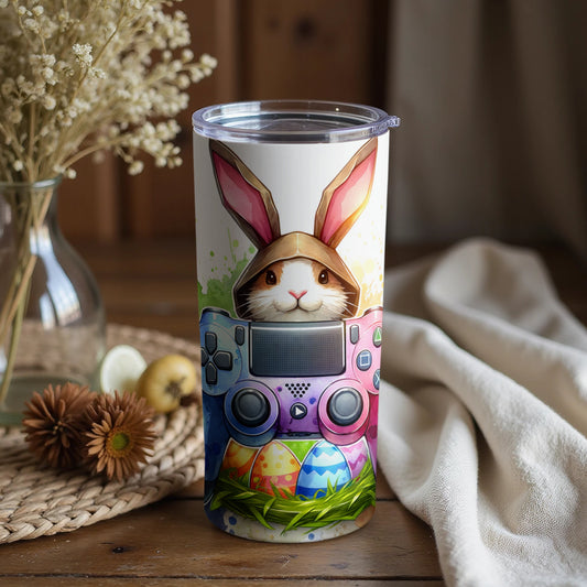 Colorful Easter Bunny Gaming Tumbler for Beverages
