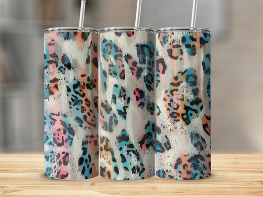 Abstract Colorful Animal Print Insulated Tumbler Cup
