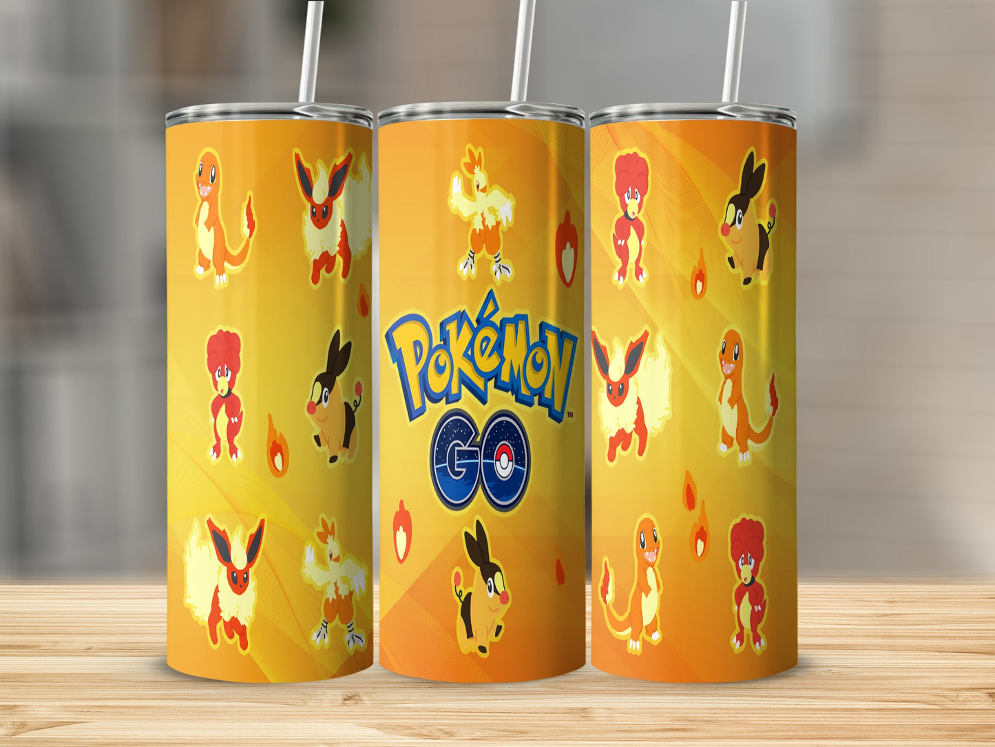 Pokémon GO Fire Type Characters Tumbler Cup