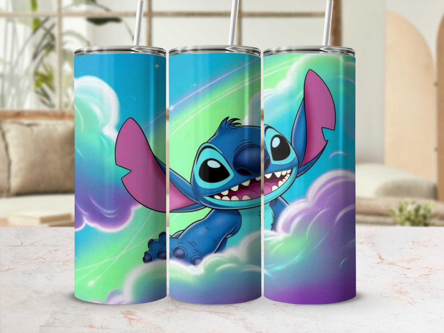 Colorful Blue Alien Character Stainless Steel Tumbler
