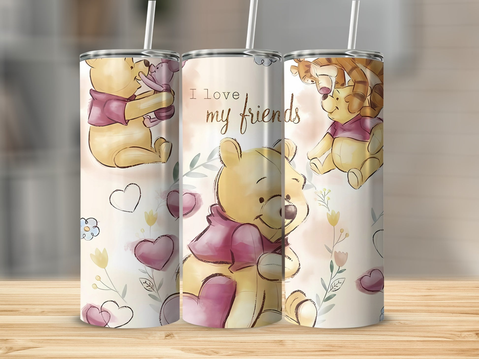 I Love My Friends Design Tall Drink Tumbler Product