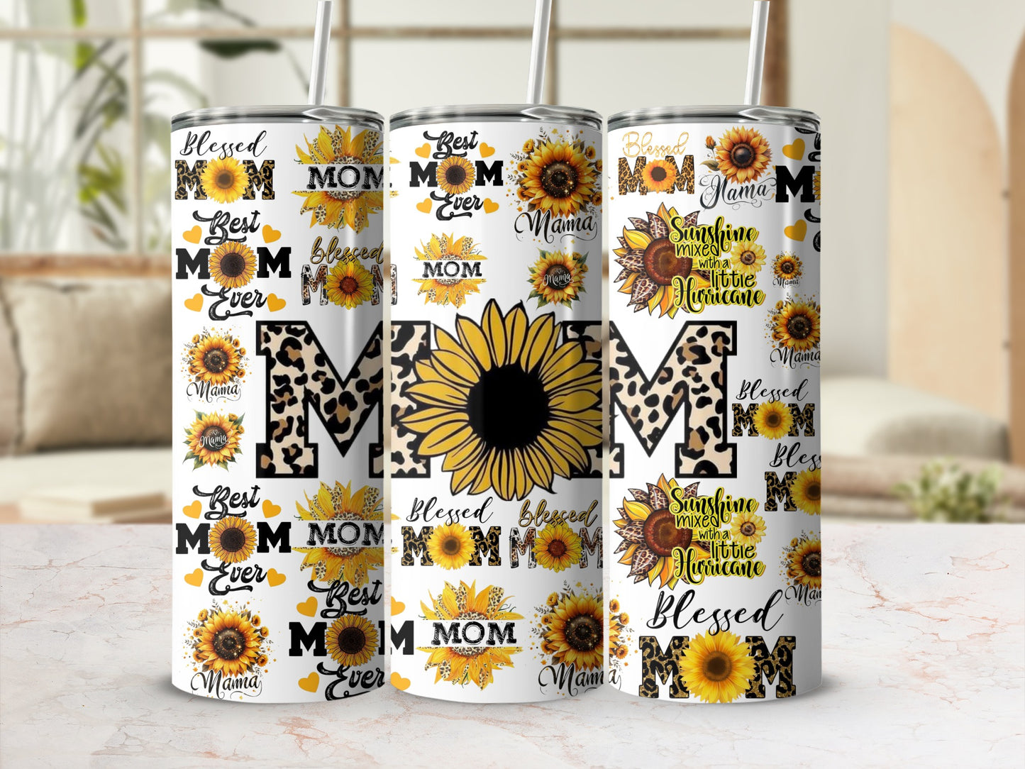 Best Mom Ever Sunflower Design 20oz Tumbler Cup