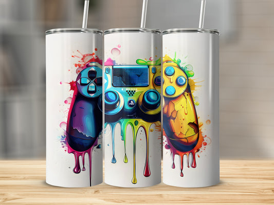 Colorful Gamer Controller Art Design Tumbler Product