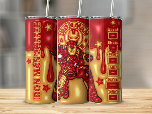 Iron Man Coffee Theme Double Wall Insulated Tumbler