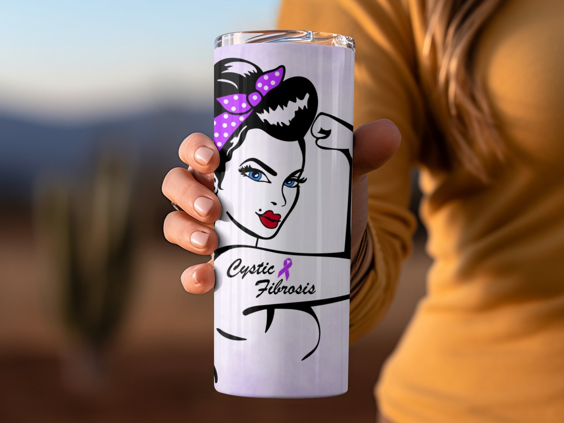 Cystic Fibrosis Awareness Tumbler with Artistic Design