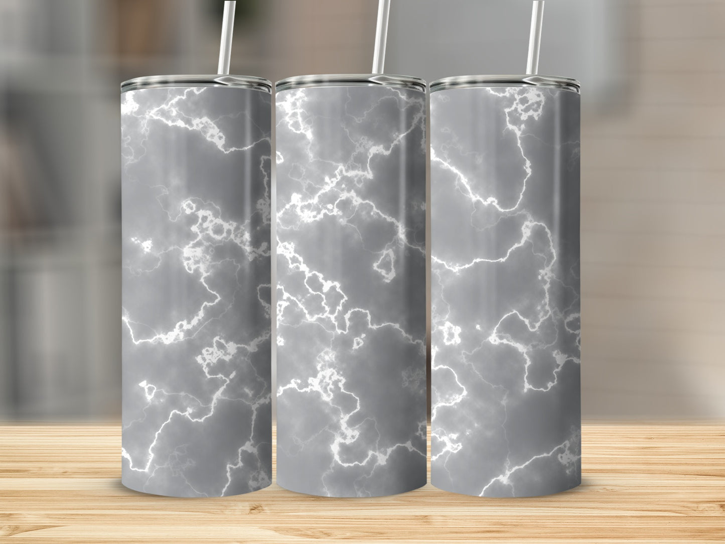 Silver Electric Lightnings On The Ground All Over Tumblers
