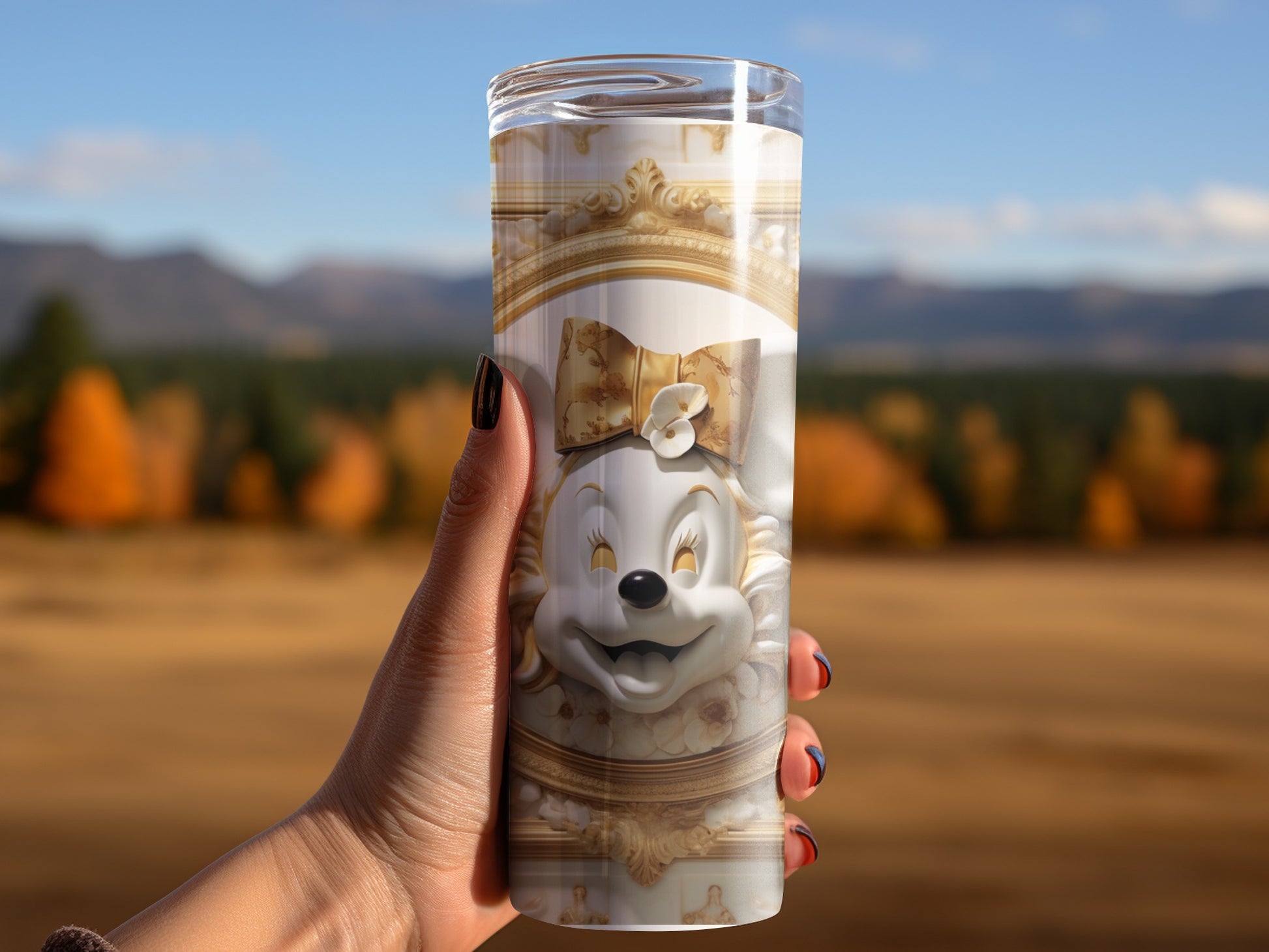 Vintage Inspired Minnie Mouse Themed Tumbler