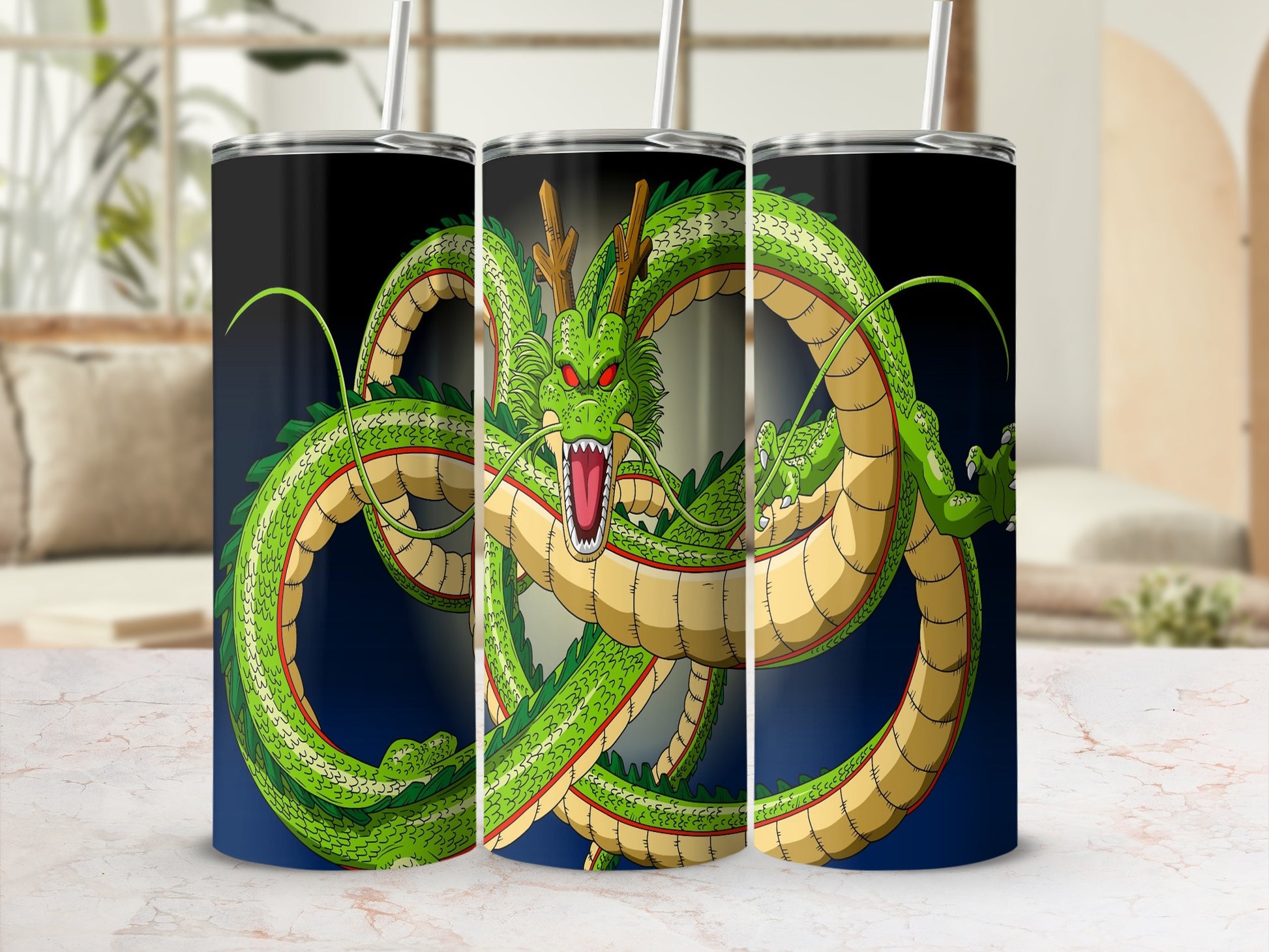Mythical Green Dragon Design Stainless Steel Tumbler