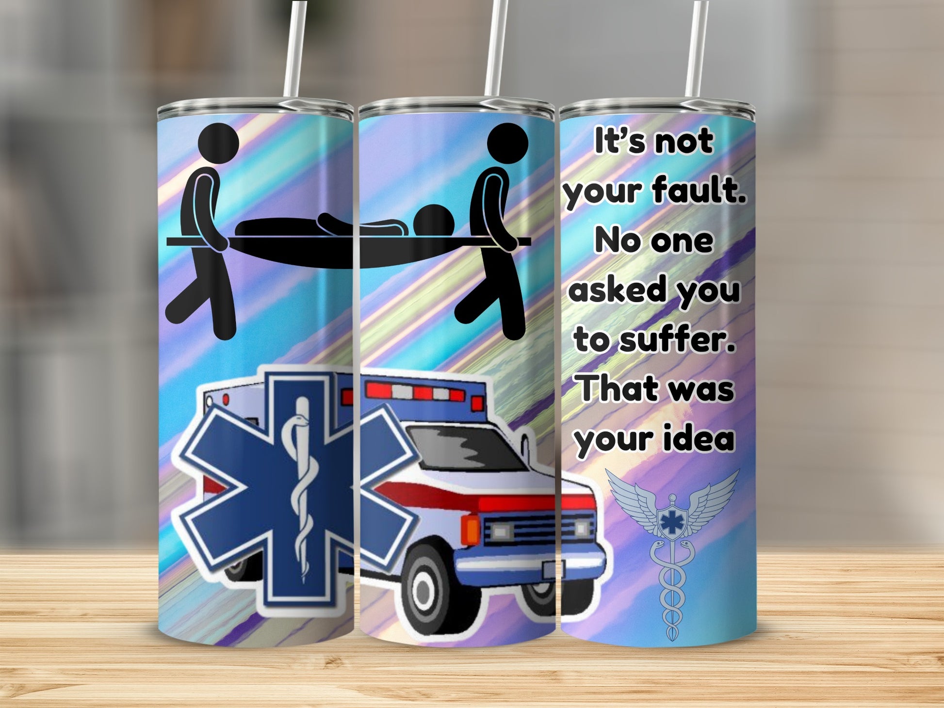 EMS Paramedic Humor with Ambulance Design Tumbler
