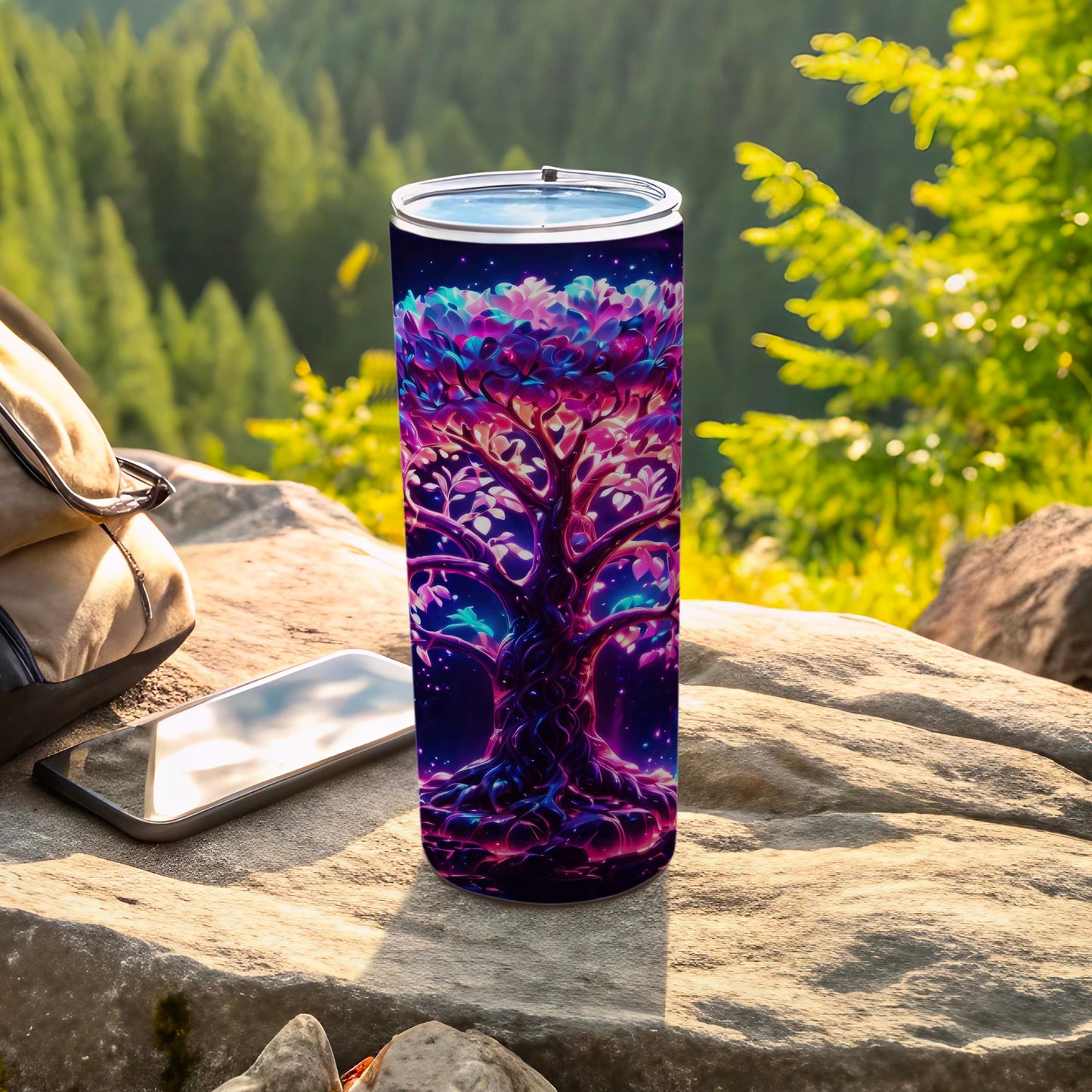 Vibrant Glowing Fantasy Tree Design Tumbler product type