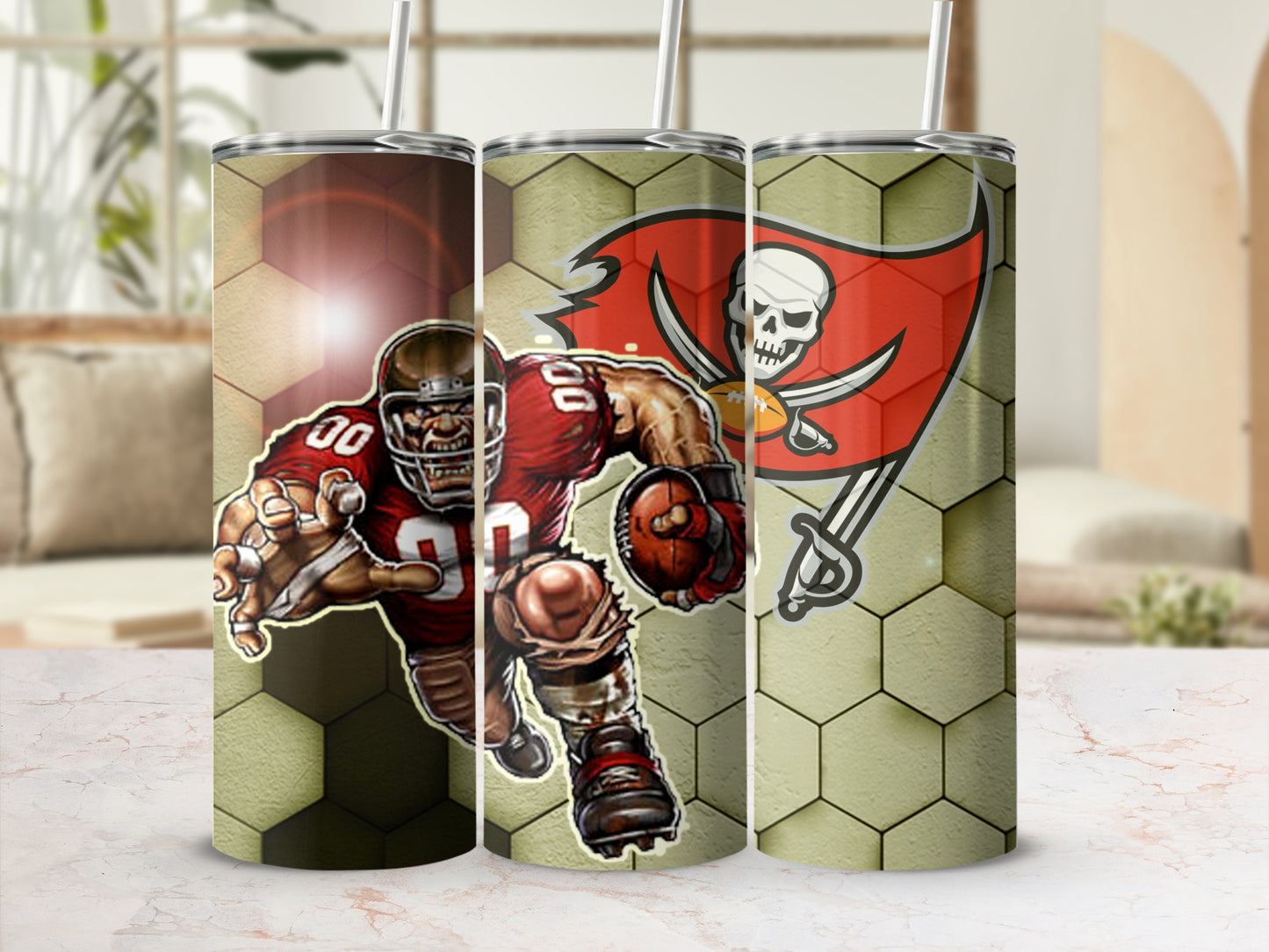 Football Player with Pirate Theme Tumbler Cup