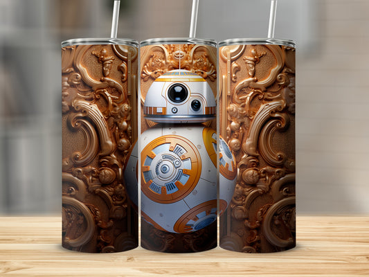 BB-8 Inspired Detailed Golden Pattern Tumbler Product