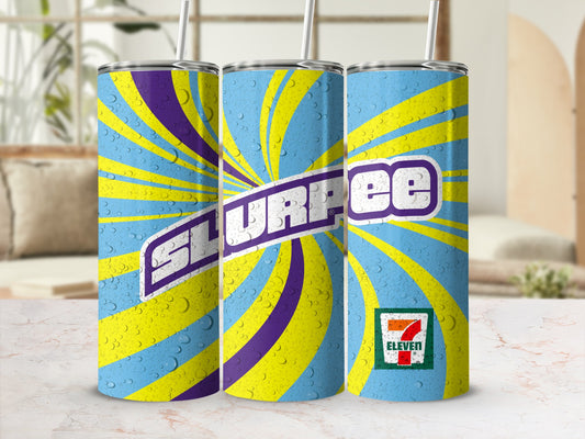 Slurpee 7 Eleven Radiant Swirl Water Droplets Blue Yellow Purple product type