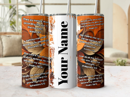 Personalized Inspirational Bible Verses Tumbler Flask