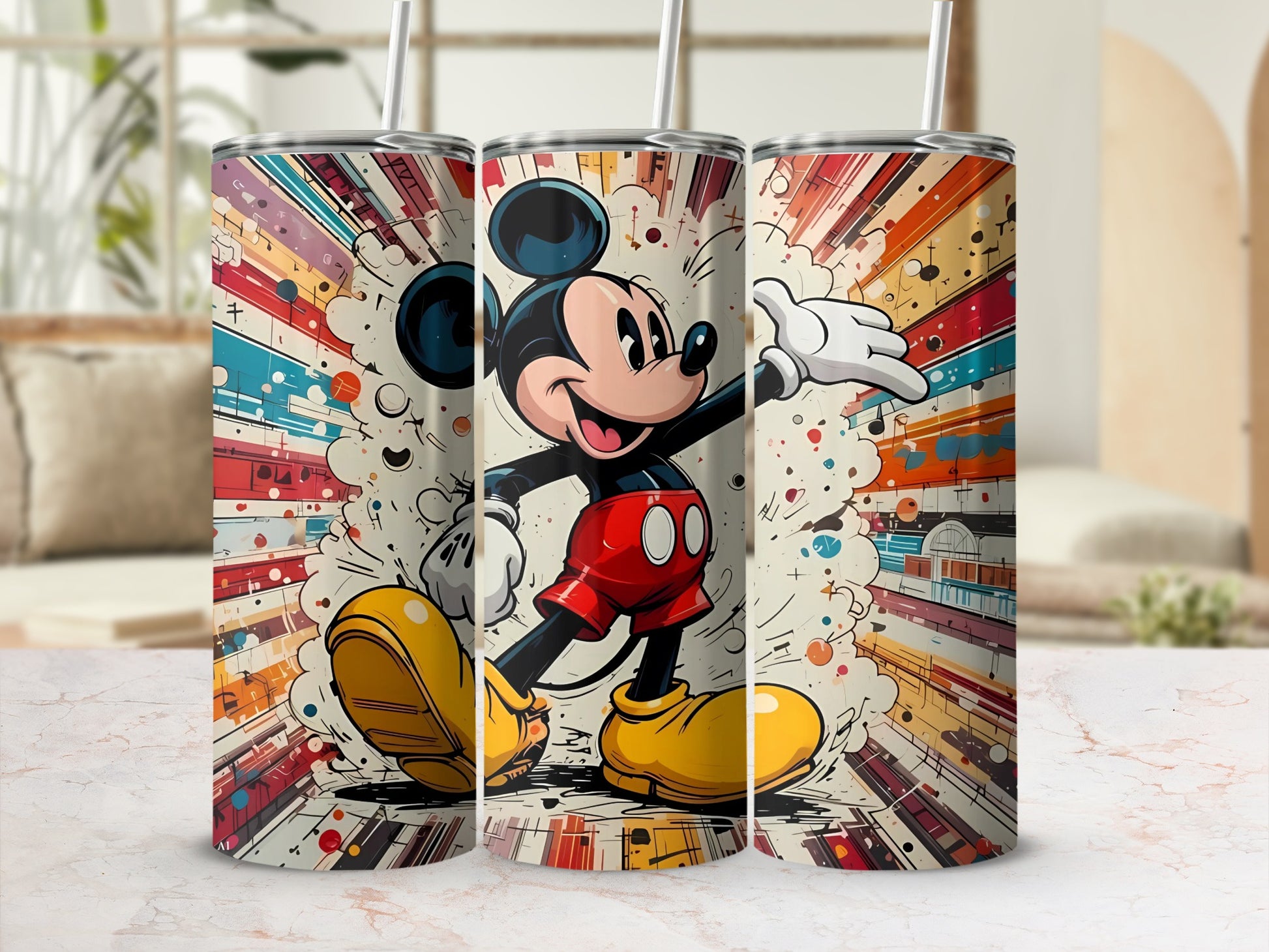 Vintage Mickey Mouse Stainless Steel Tumbler Mug