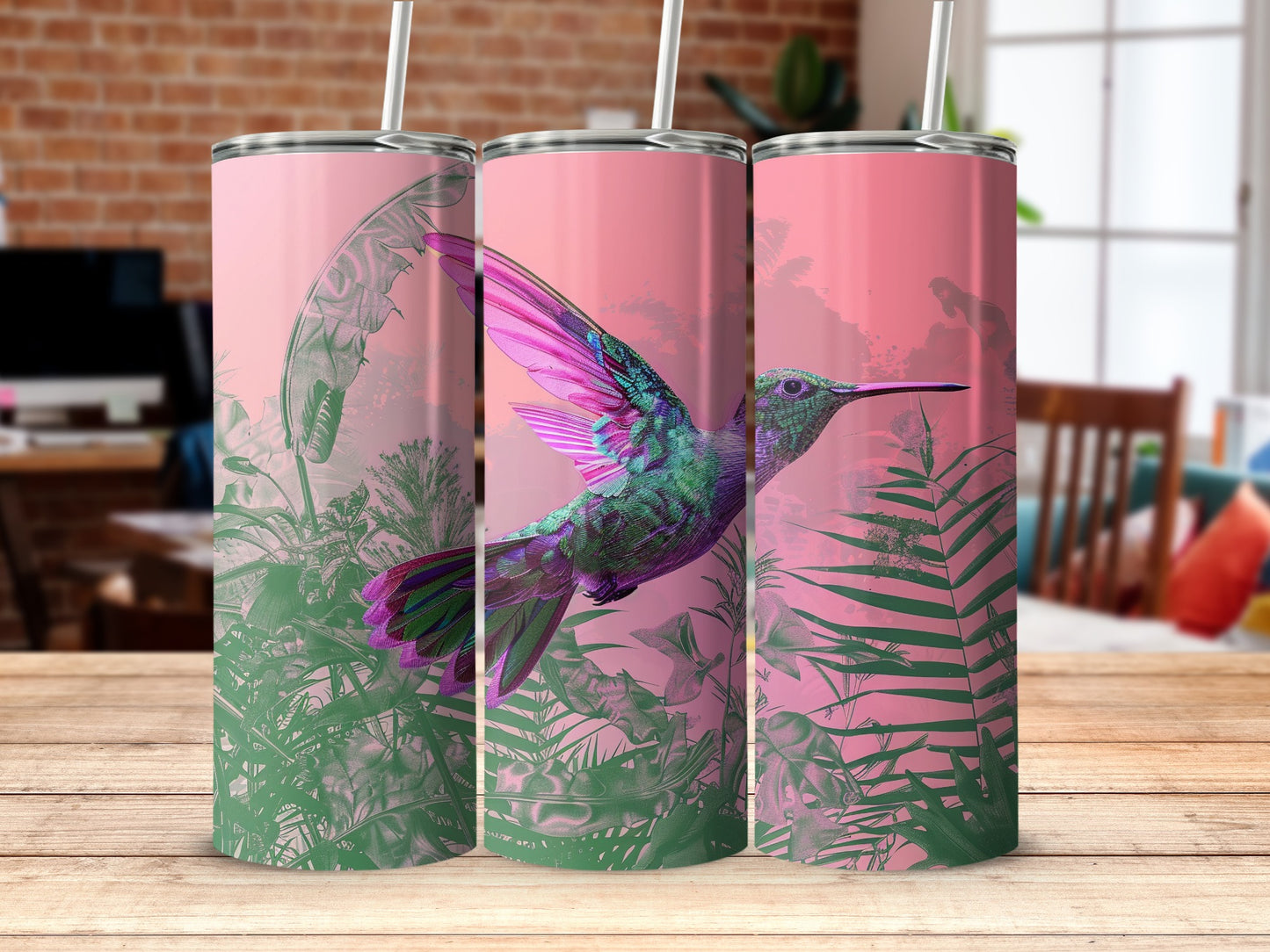Vibrant Hummingbird Tropical Leaves Pink Green product type
Hummingbird, Tropical, Bird design, Pink background, Green foliage, Vibrant colors, Nature art, Wildlife print, Exotic bird, Floral pattern, Plant motif, Tumbler design, Drinkware, Unique gift, Summer style, Garden theme, Elegant bird, Colorful avian, Jungle theme, Abstract nature