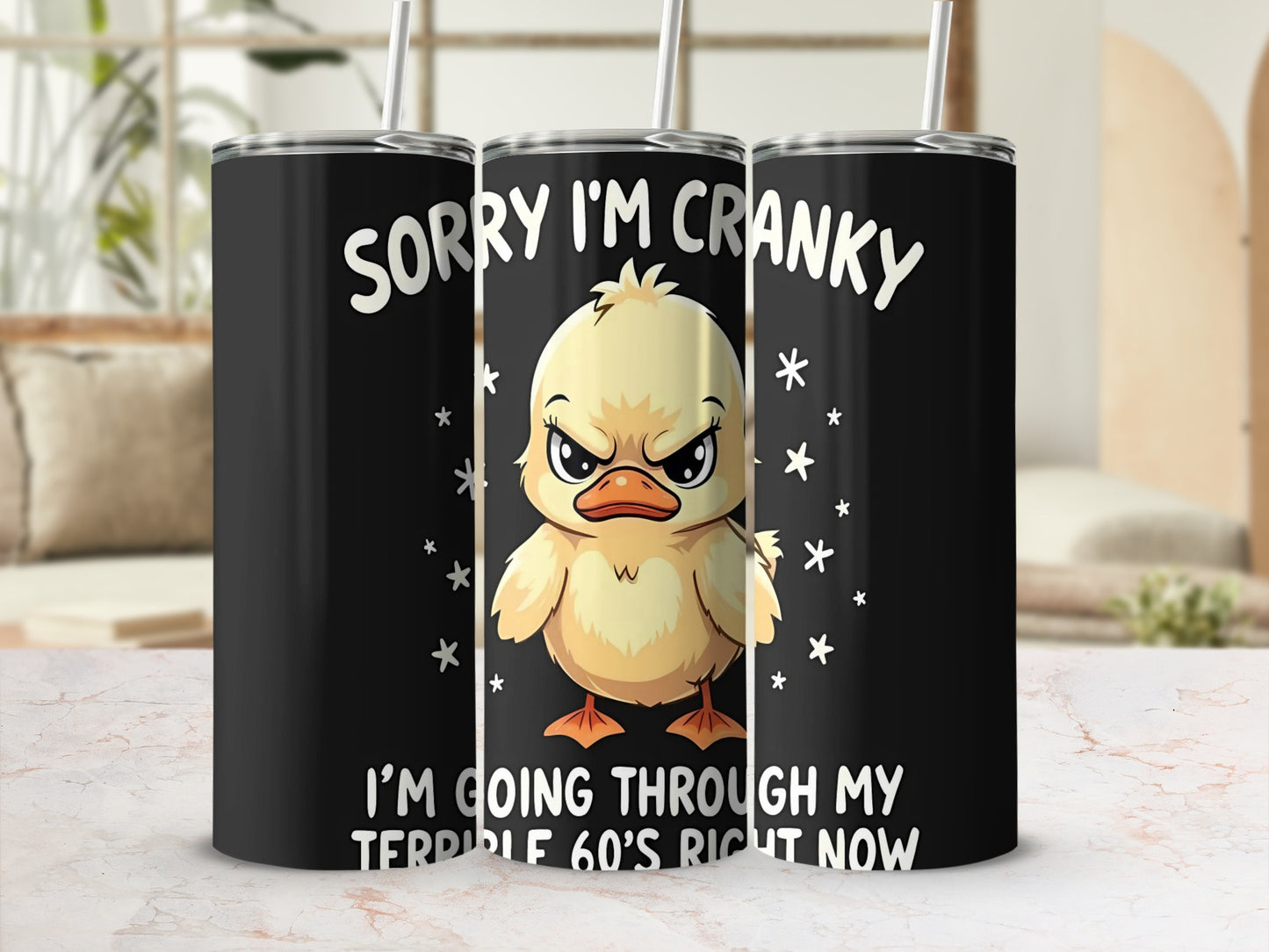 Sorry I'm Cranky Funny Terrible 60's Tumbler Cup Product