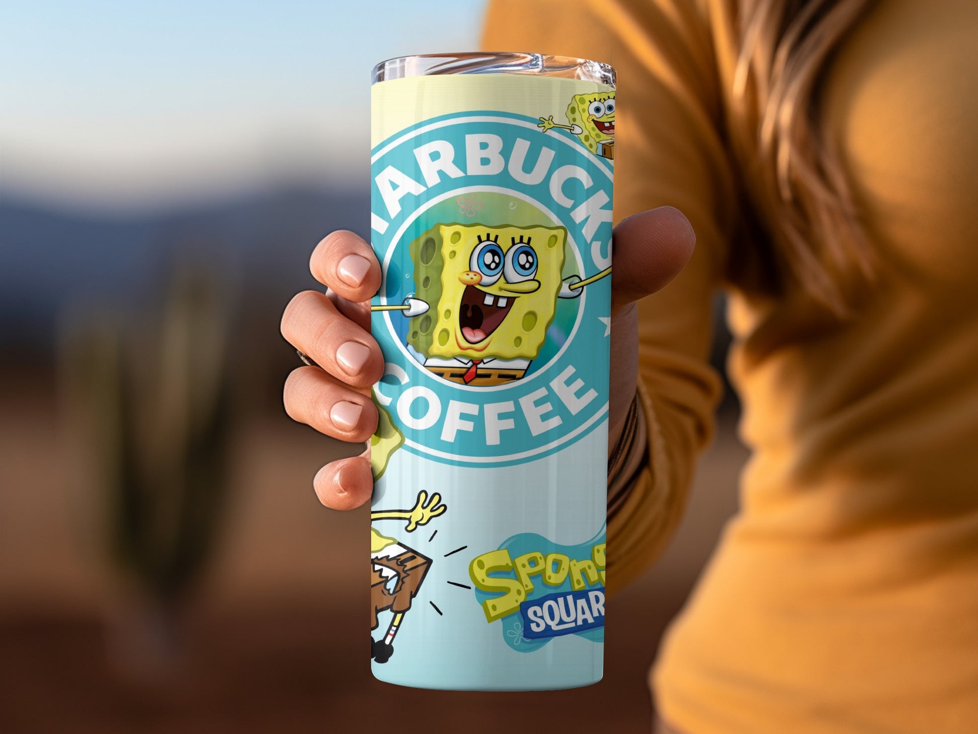 Spongebob Starbucks Coffee Themed Tumbler Cup