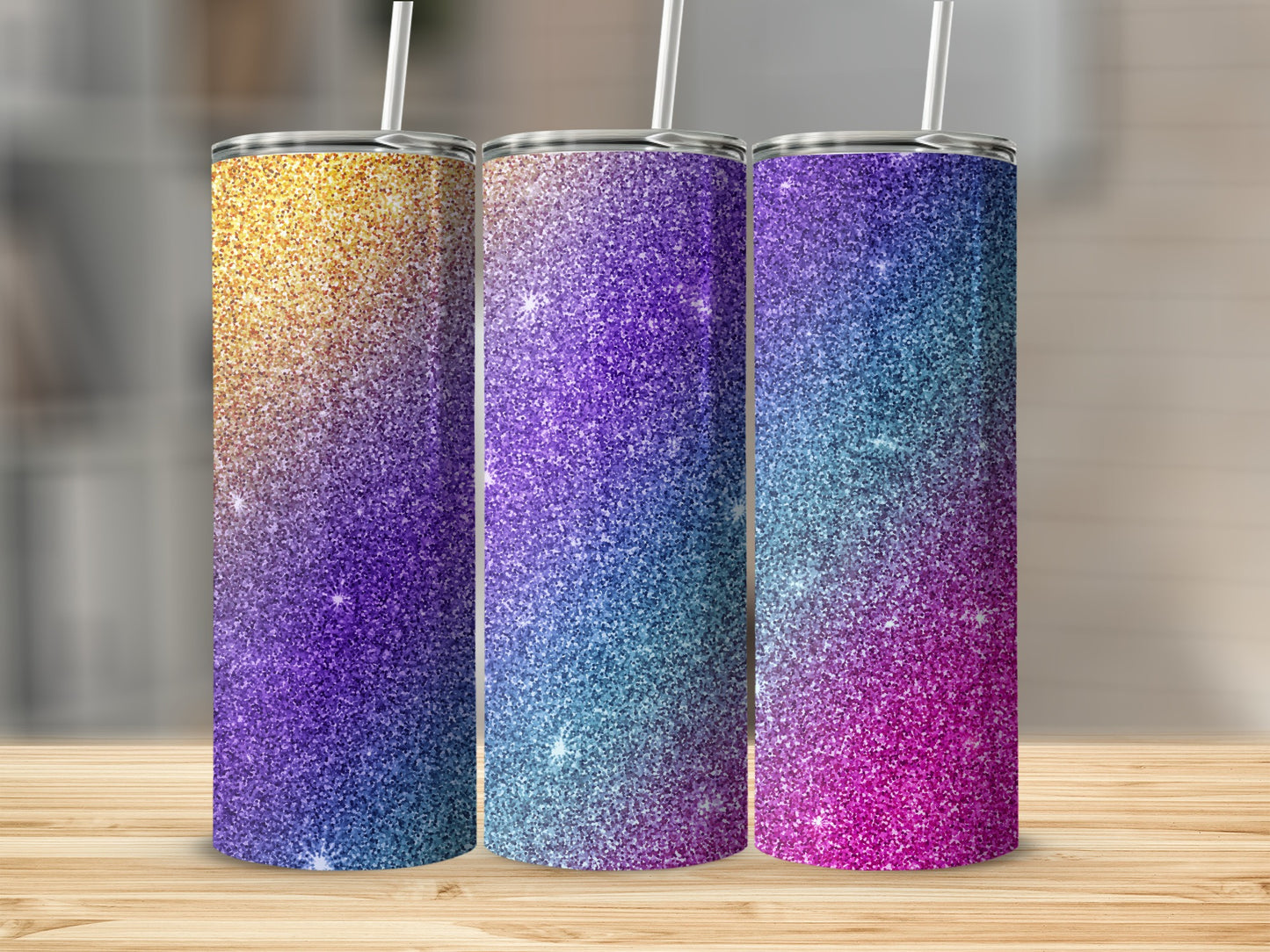 Gold Purple Blue Pink Ombre Glitter Tumblers product type