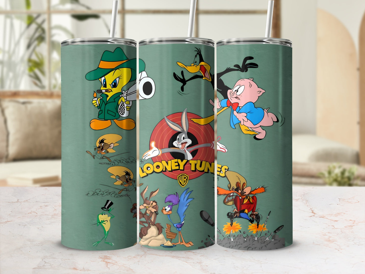 Colorful Looney Tunes Characters Insulated Drinkware
