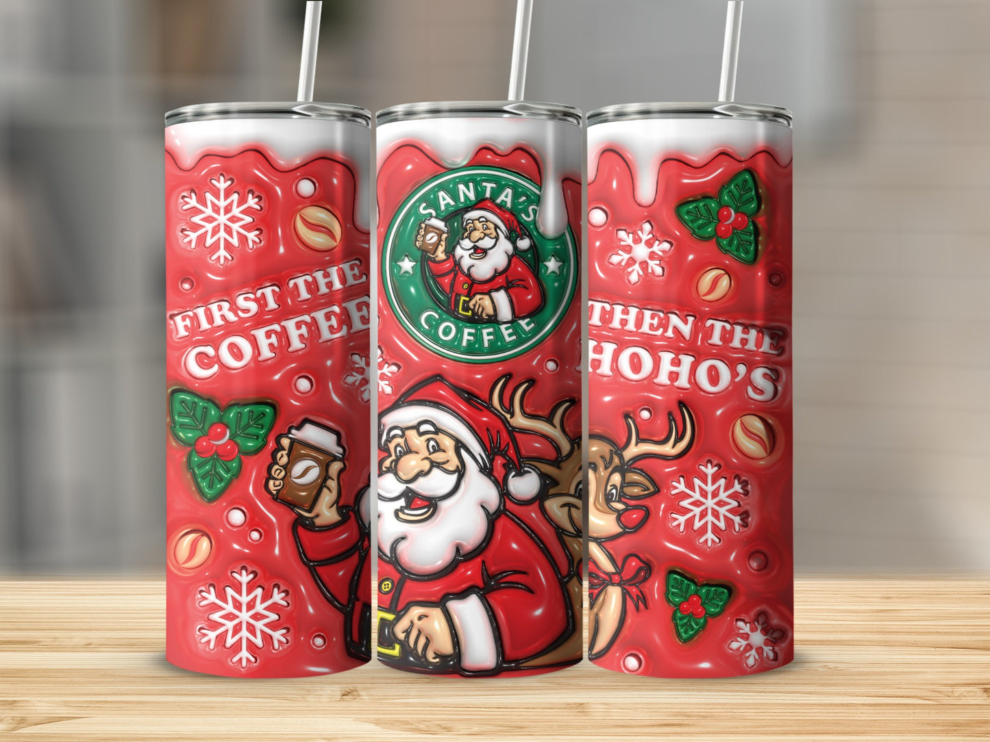 Santa's Coffee Then the HoHo's Holiday Tumbler