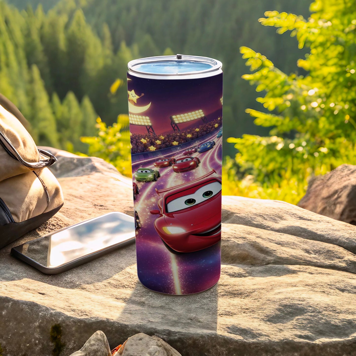 Colorful Racing Cars Design Travel Tumbler