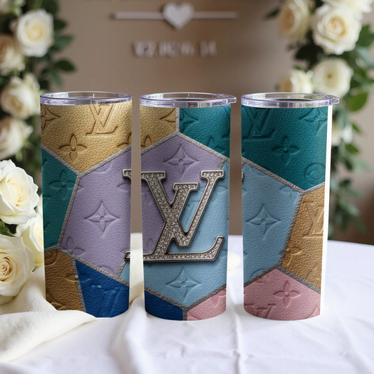 Colorful Patchwork Pattern Personalized Tumbler