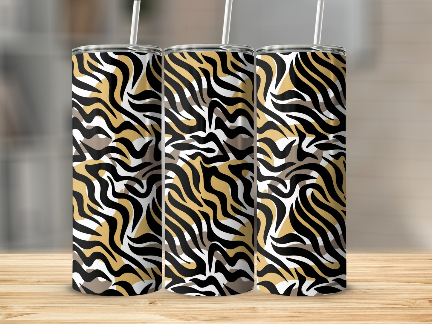 Stylish Zebra Stripe Design Tumbler Perfect for Any Drink