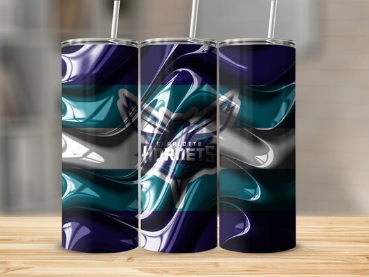 Charlotte Hornets Swirls Team Design Unique Gift Tumblers