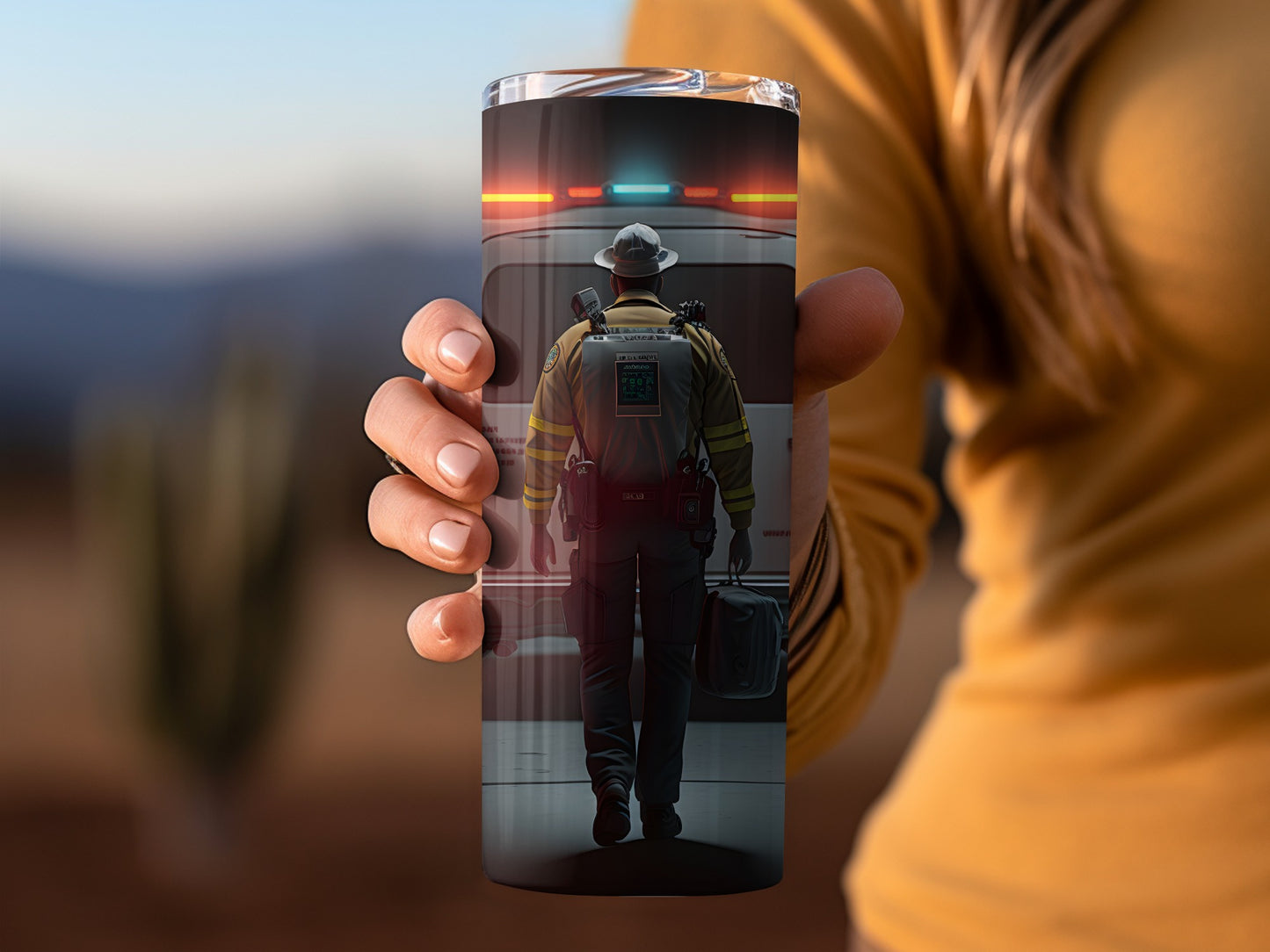 First Responder Themed Travel Tumbler Cup for Everyday Use