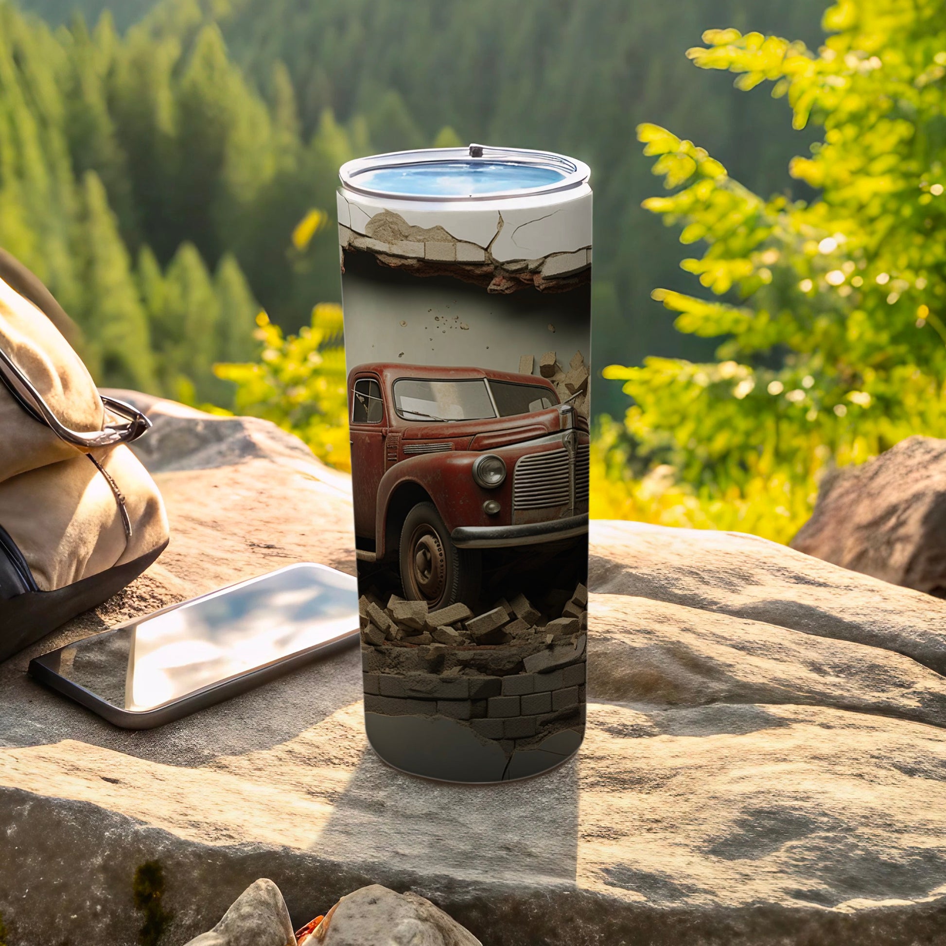Vintage Truck Design Tumbler for Outdoor Adventures