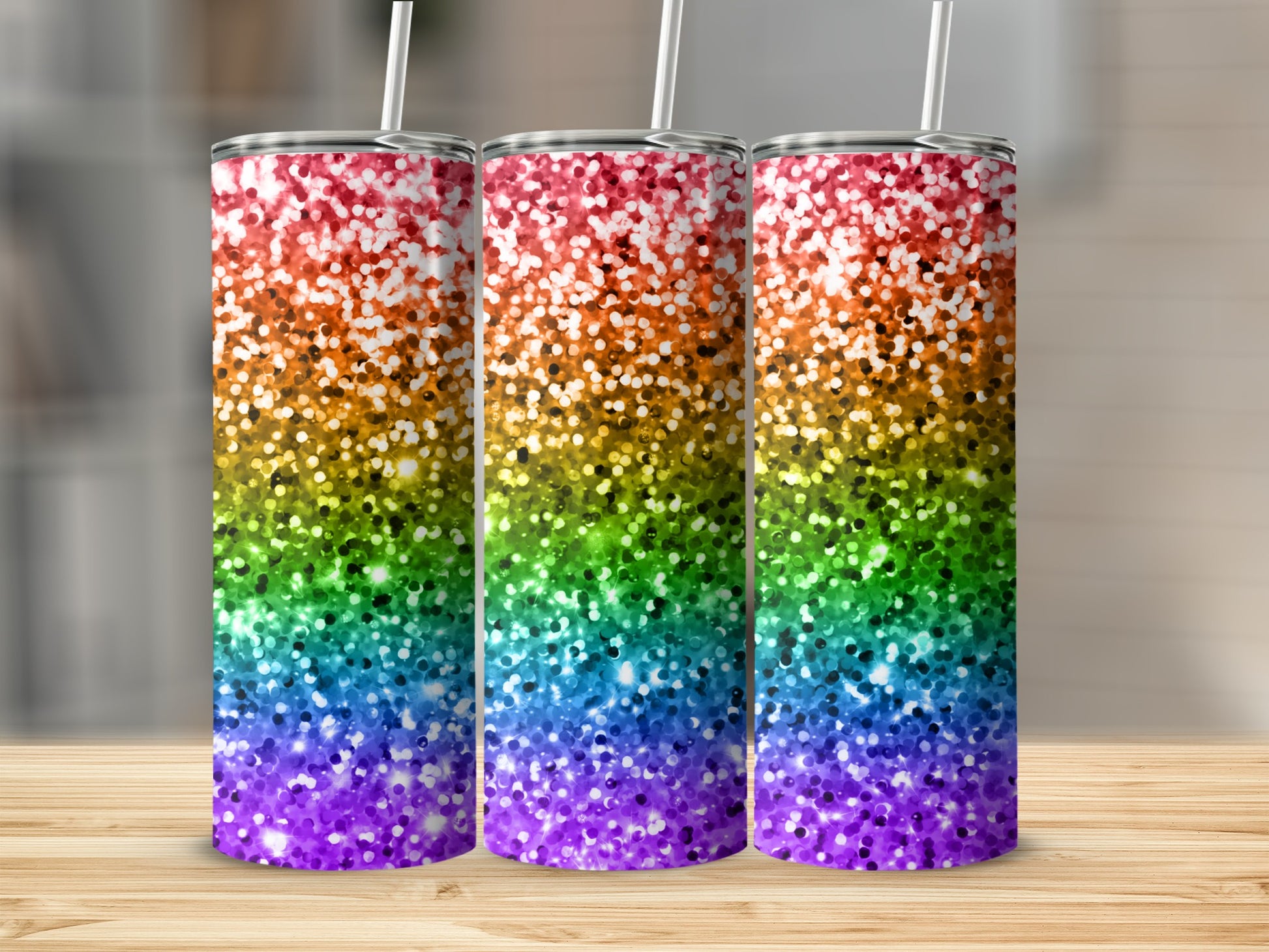 Colorful Sparkling Gradient Tumblers for Drinkware Collection