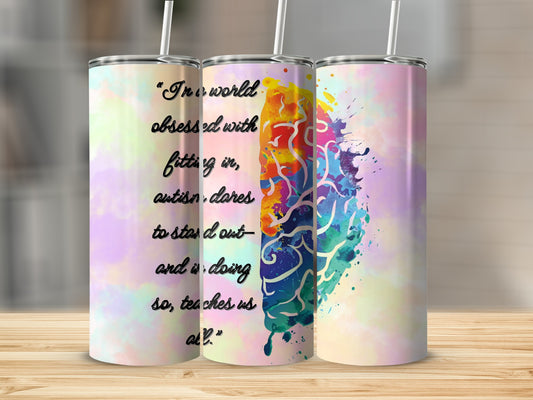 Inspiring Autism Awareness Tumbler with Beautiful Design