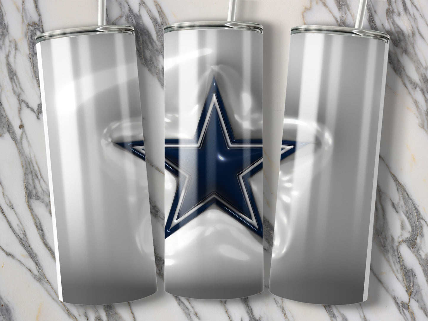 Dallas Cowboys Star Logo on White Background Tumblers
